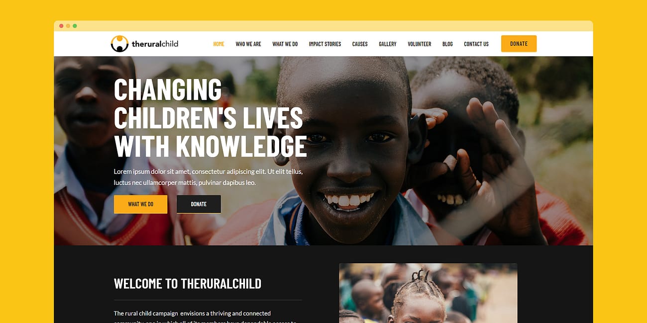 Rural Child Charity Elementor Template 2 2