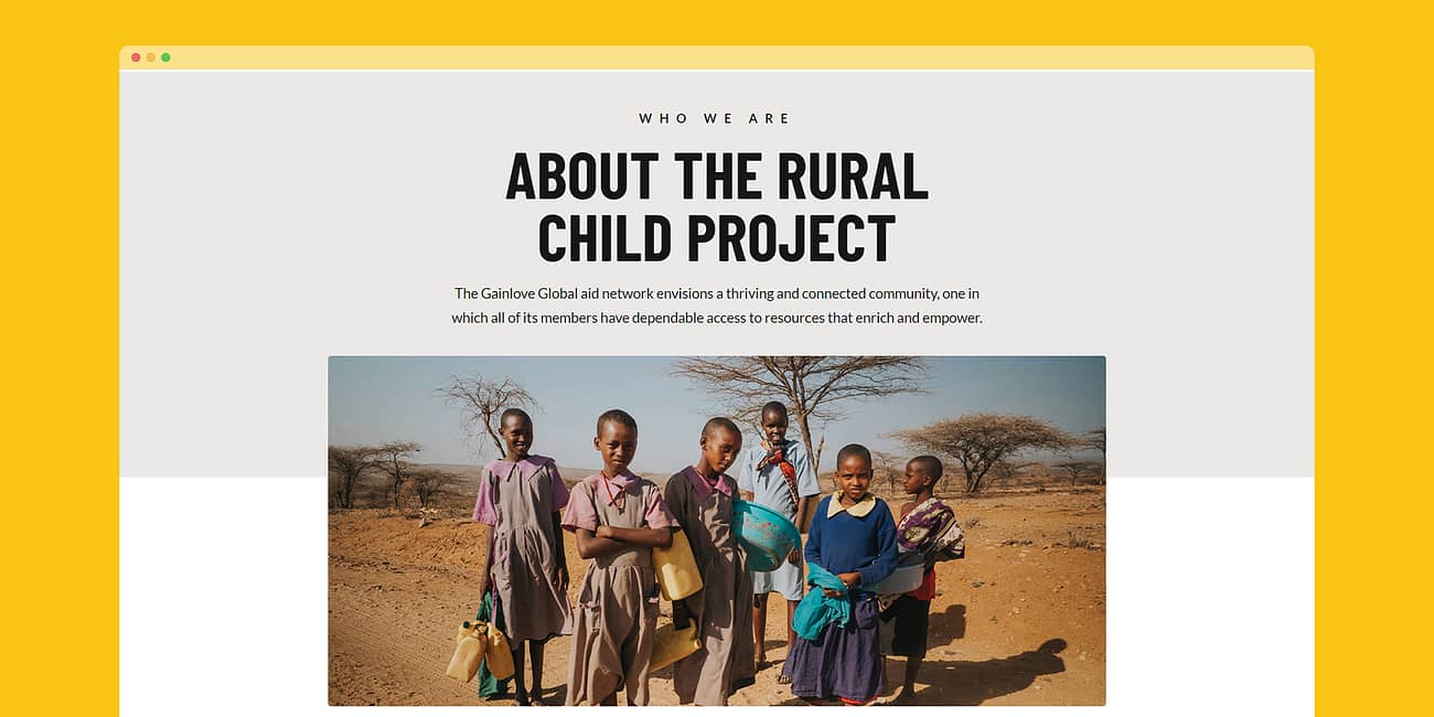 Rural Child Charity Elementor Template 4